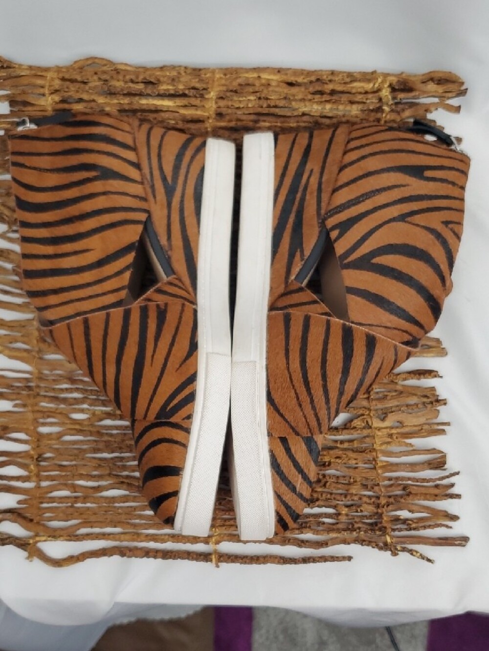 Paolo Brown and Black Zebra-Print Wedge Sneakers - Picture 8 of 11